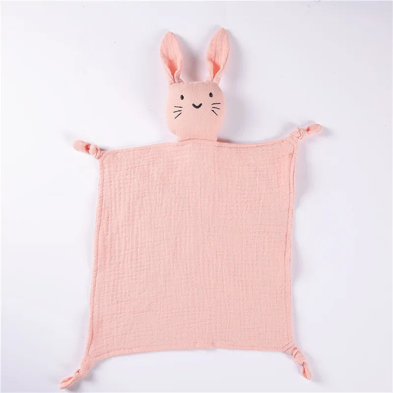 Muslin Security Blanket New Born Soothe Appease Towel 100% Organic Cotton Cat Bunny Rabbit Toy Ins Baby Comforter Lovely