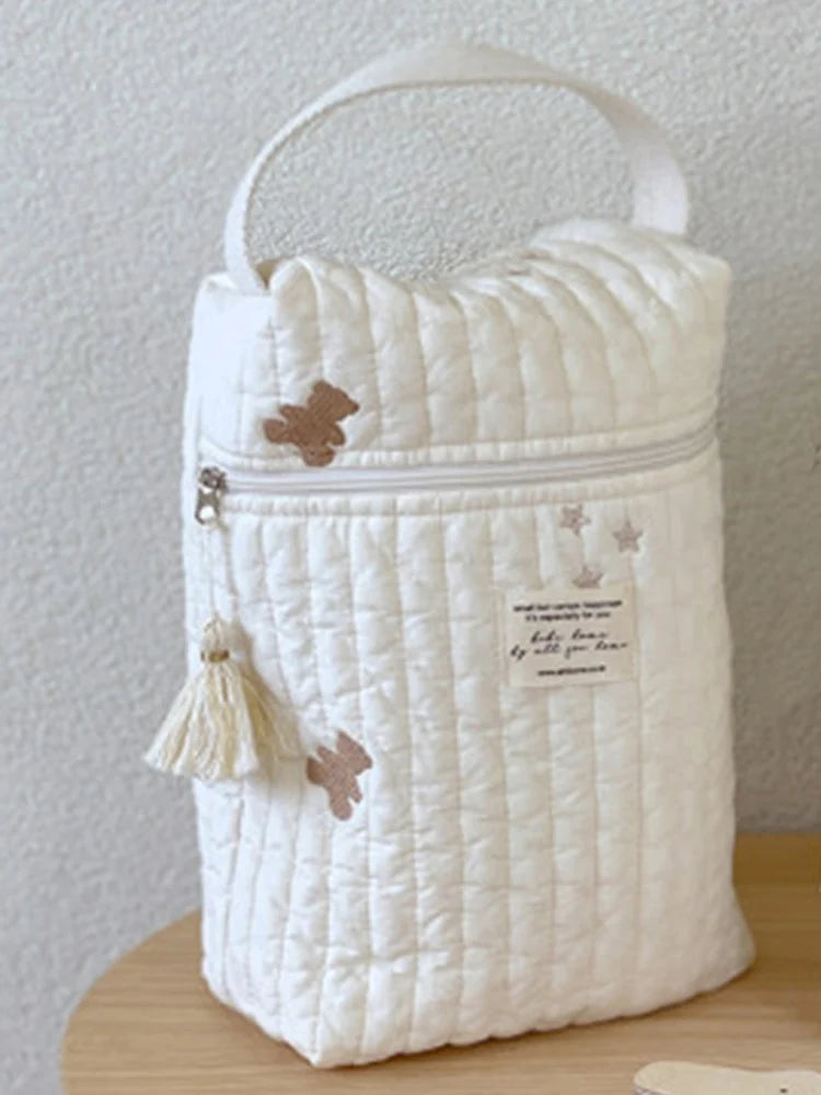 Baby Diaper Bag Reusable Embroidery Mommy Bag Caddy Organizer Bottle Nappy Storage for Newborn Baby Items Maternity Bag Handbags