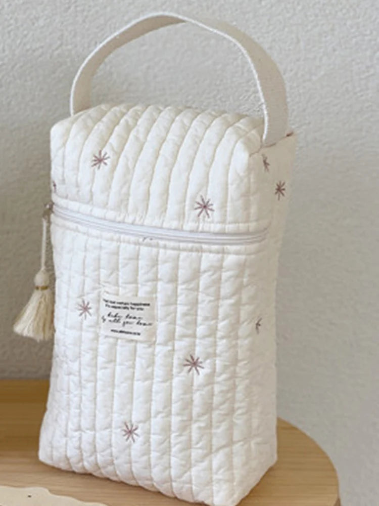 Baby Diaper Bag Reusable Embroidery Mommy Bag Caddy Organizer Bottle Nappy Storage for Newborn Baby Items Maternity Bag Handbags