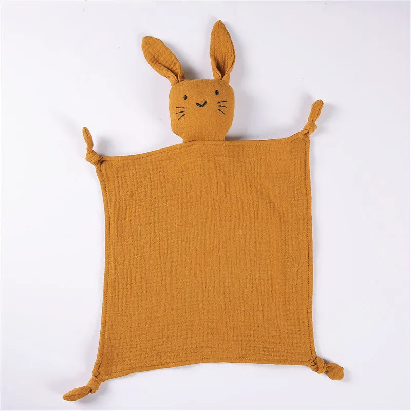 Muslin Security Blanket New Born Soothe Appease Towel 100% Organic Cotton Cat Bunny Rabbit Toy Ins Baby Comforter Lovely