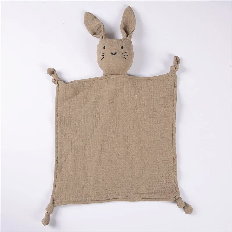 Muslin Security Blanket New Born Soothe Appease Towel 100% Organic Cotton Cat Bunny Rabbit Toy Ins Baby Comforter Lovely