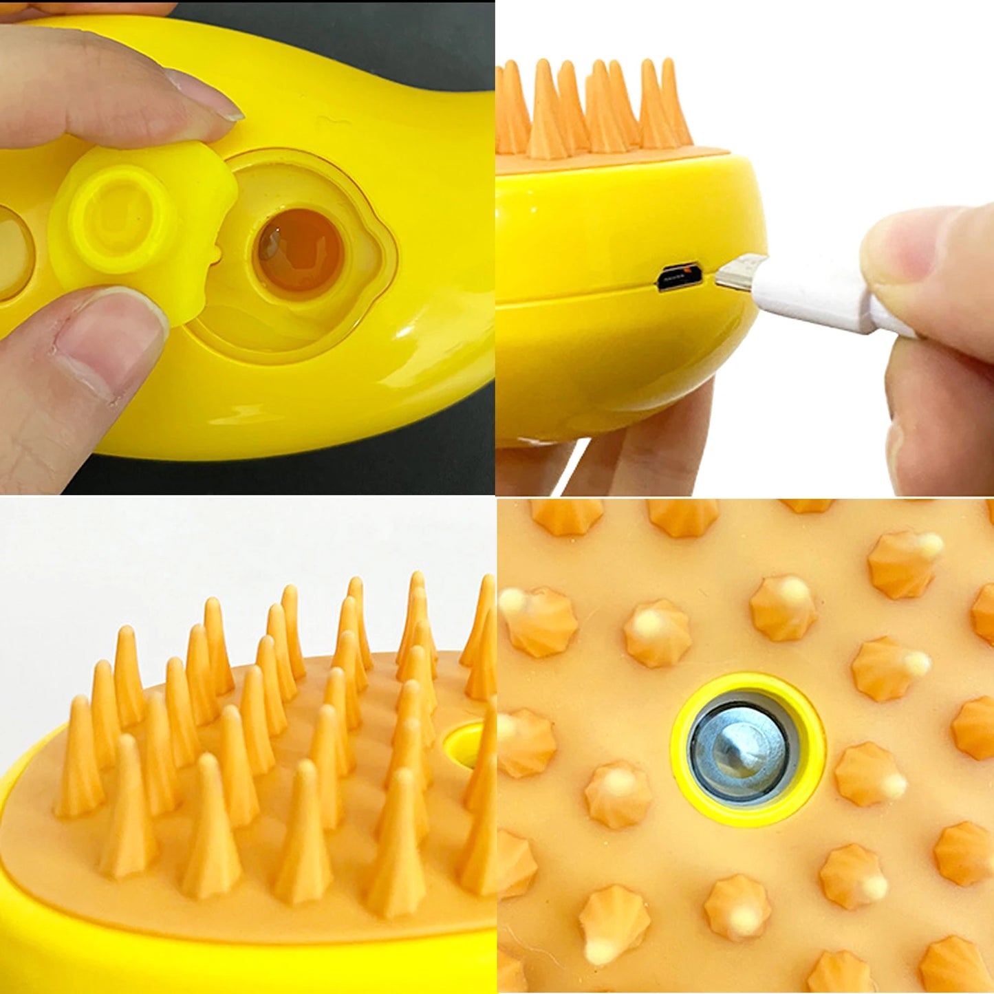 Cat Steam Brush Electric Spray Water Spray Kitten Pet Comb Soft Silicone Depilation Cats Bath Hair Brush Grooming Supplies 1Pc - MerchiGo - MerchiGo