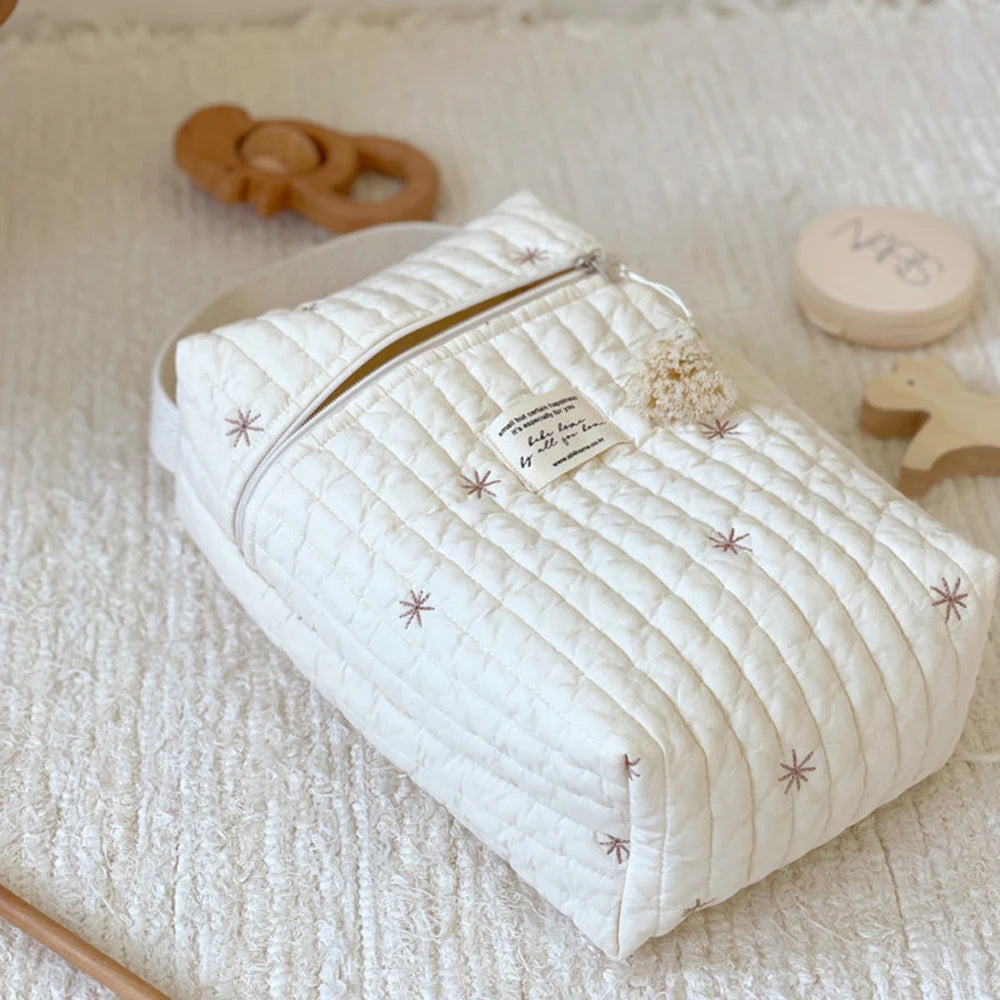 Baby Diaper Bag Reusable Embroidery Mommy Bag Caddy Organizer Bottle Nappy Storage for Newborn Baby Items Maternity Bag Handbags