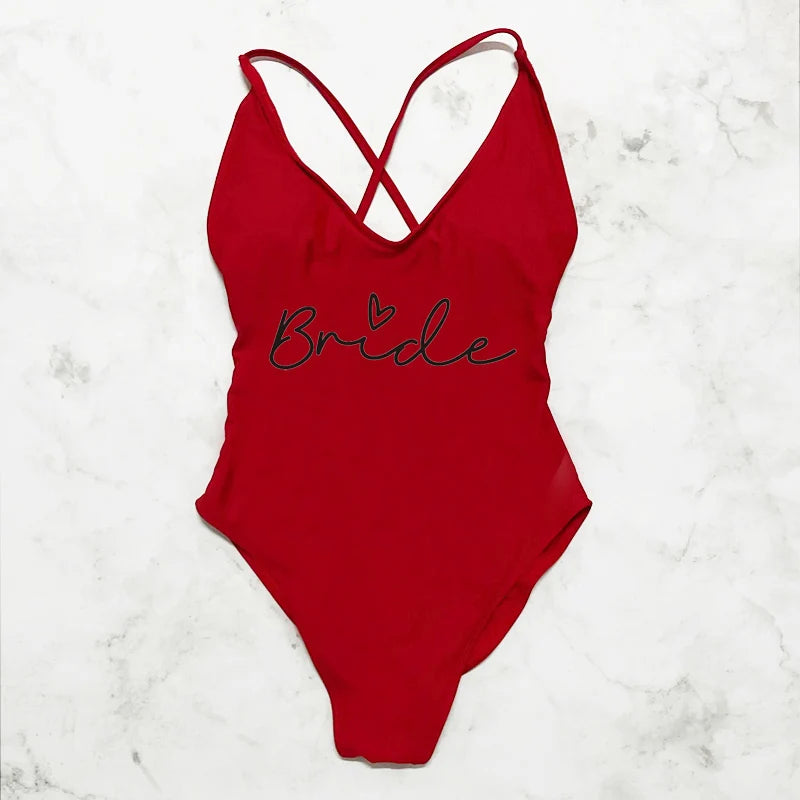 Bride Beach Bliss - Elegantie & Zon - MerchiGo - Rood Zwart / L - MerchiGo