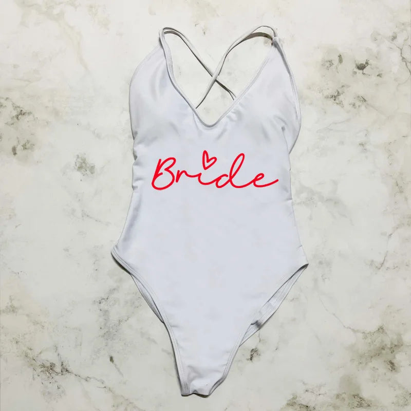 Bride Beach Bliss - Elegantie & Zon - MerchiGo - Wit Rood / L - MerchiGo