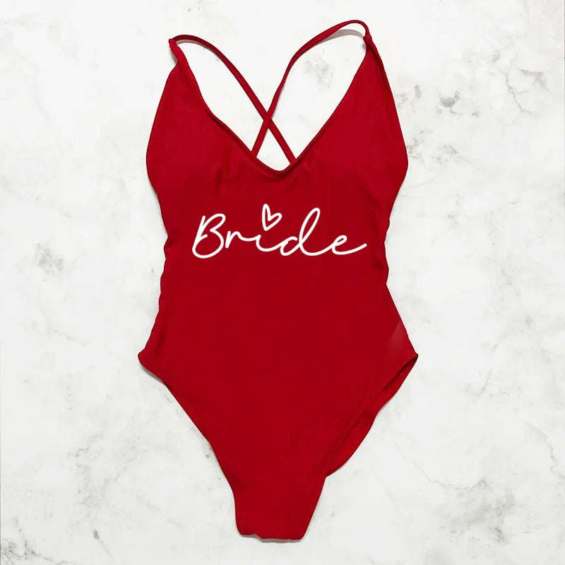 Bride Beach Bliss - Elegantie & Zon - MerchiGo - Rood Wit / XXL - MerchiGo