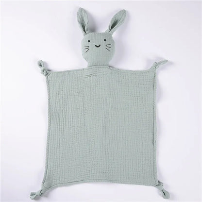 Muslin Security Blanket New Born Soothe Appease Towel 100% Organic Cotton Cat Bunny Rabbit Toy Ins Baby Comforter Lovely