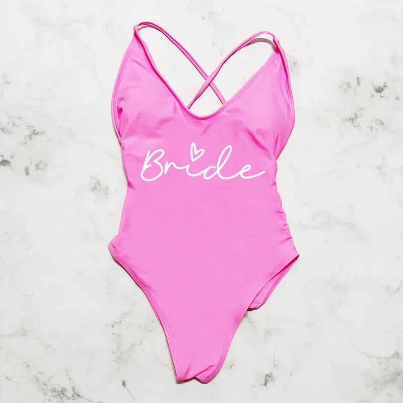 Bride Beach Bliss - Elegantie & Zon - MerchiGo - Roze Wit / L - MerchiGo