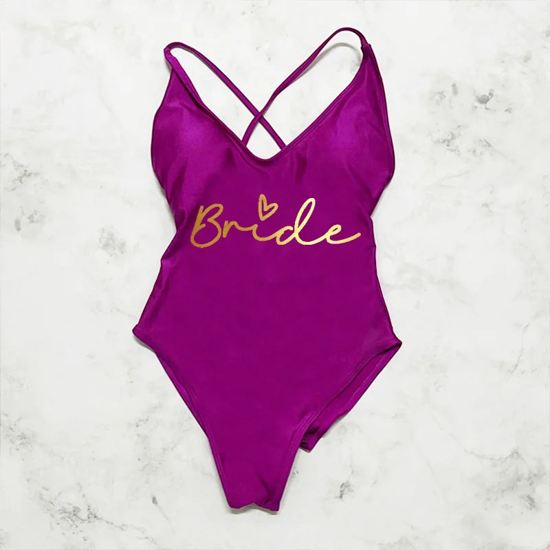 Bride Beach Bliss - Elegantie & Zon - MerchiGo - Paars Goud / XXL - MerchiGo