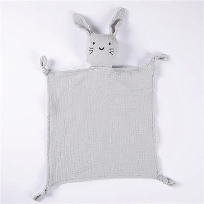 Muslin Security Blanket New Born Soothe Appease Towel 100% Organic Cotton Cat Bunny Rabbit Toy Ins Baby Comforter Lovely