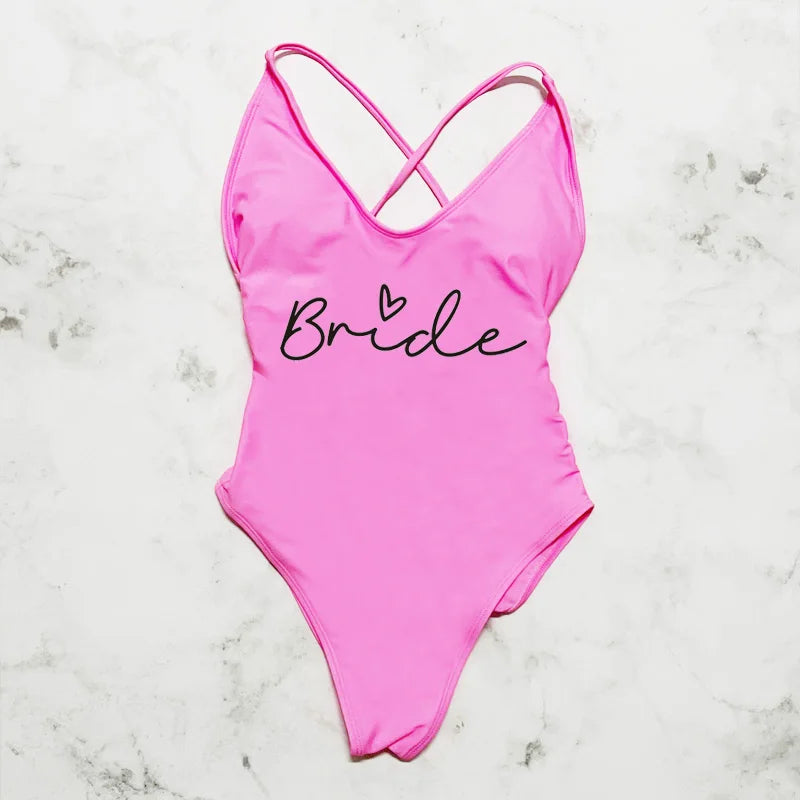 Bride Beach Bliss - Elegantie & Zon - MerchiGo - Roze Zwart / XXL - MerchiGo